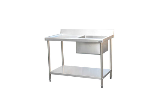 Stainless Steel Right Drainer Sink - 120cm/48"