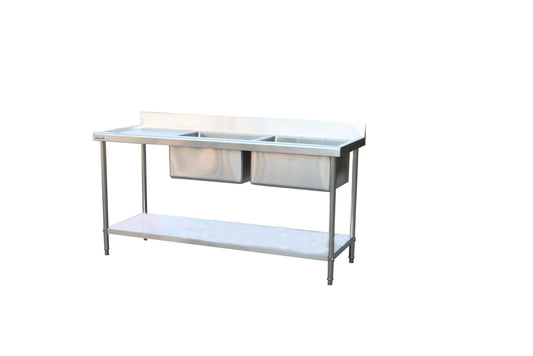Stainless Steel Left Drainer Sink - 180cm/71"