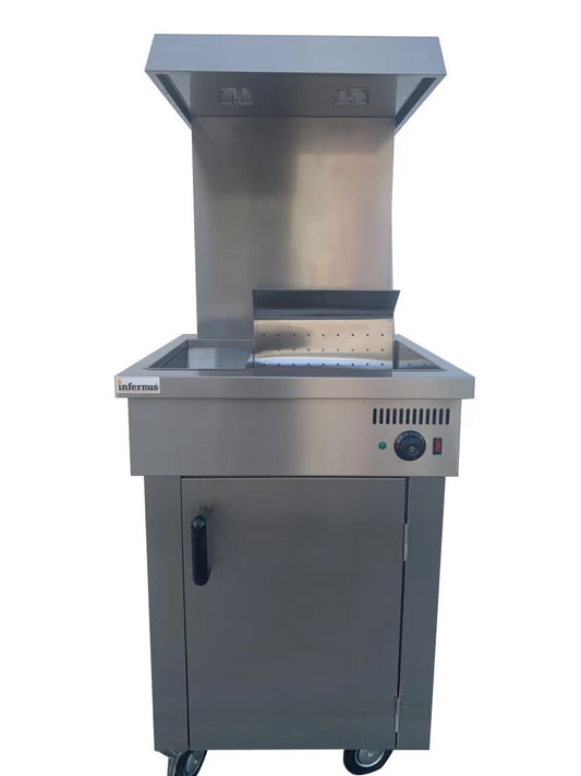 Infernus Chip Scuttle – Heated Chip Dump with Overhead Light & Storage (13amp Plug)