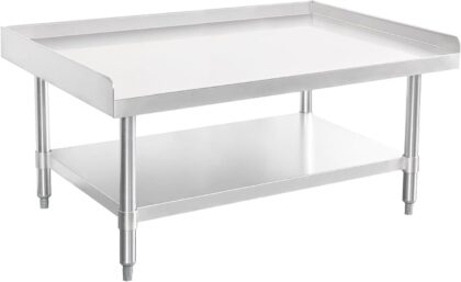 Large Stainless Steel Charbroiler and Griddle Table (150cm)