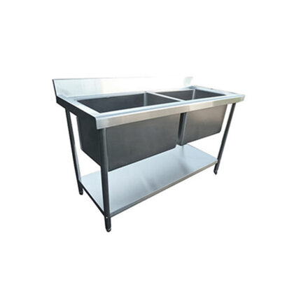 Infernus Stainless Steel Double Deep Bowl Sink - 140cm/56"