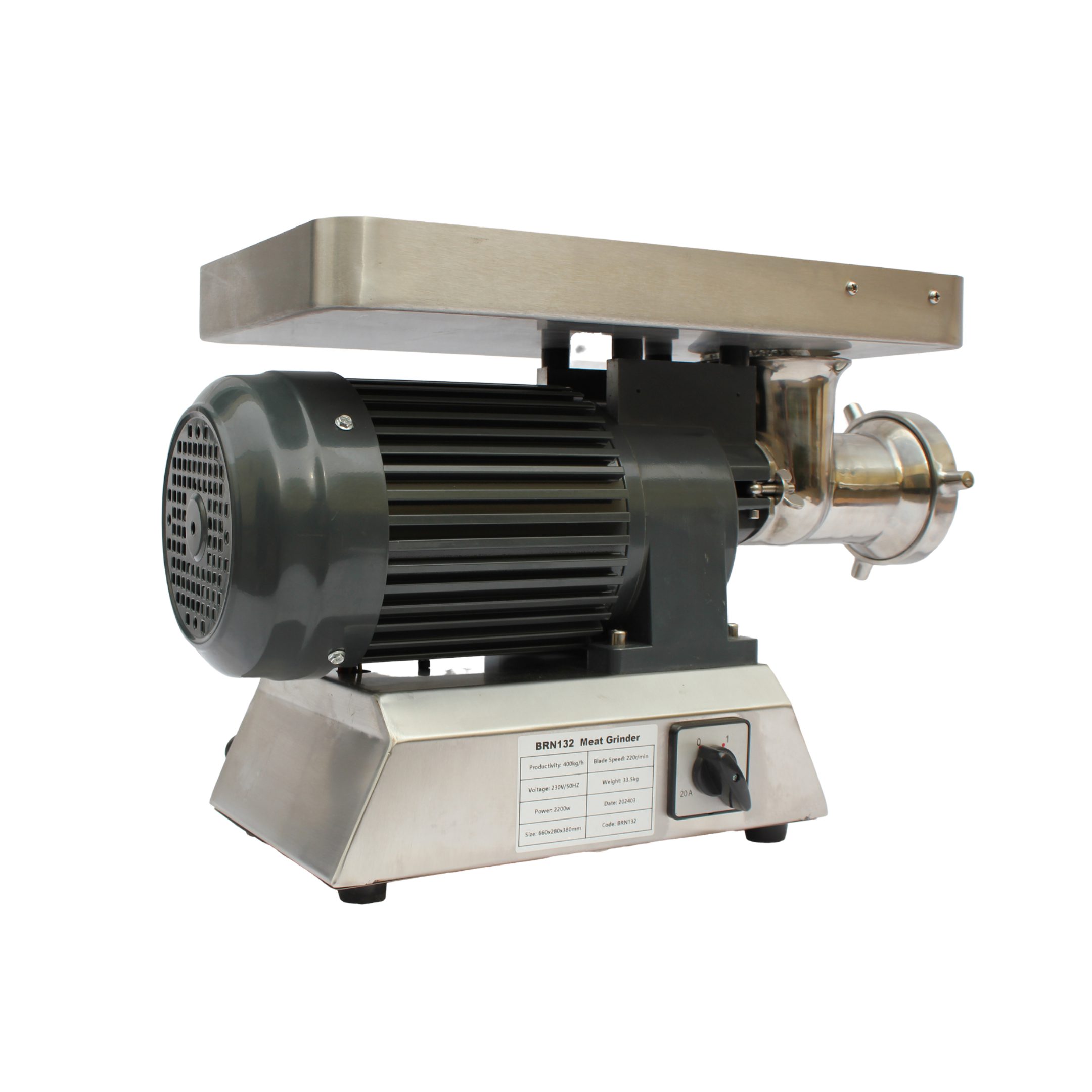Infernus BRN132 Commercial Heavy Duty Meat Mincer 400kg/hr 2.2kW (13A Plug) - Image 3