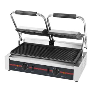 Infernus INF-PG2SA Commercial Twin Panini Grill Ribbed Plates 3.6kW 570mm
