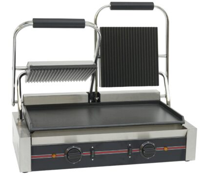 Infernus Half Ribbed Twin Panini Grill