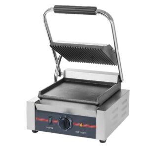 Infernus INF-PGSF Commercial Single Contact Panini Grill Ribbed Top Smooth Base 1.8kW (13A)