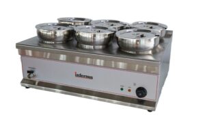 Infernus INF-6TT Commercial 6 Round Pot Wet Heat Bain Marie 42L 2kW 13A