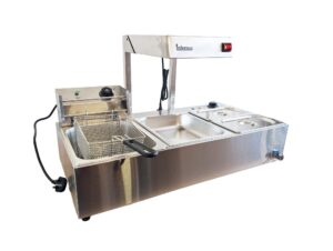 Infernus 3-in-1 Commercial Combi Fryer Station Chip Scuttle & Bain Marie
