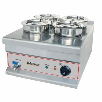 Infernus Electric Round Pot Bain Marie - 4 x 7L Pots