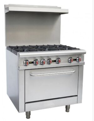 Infernus INF-RGR36X Commercial 6 Burner Gas Range Oven Cooker 44kW