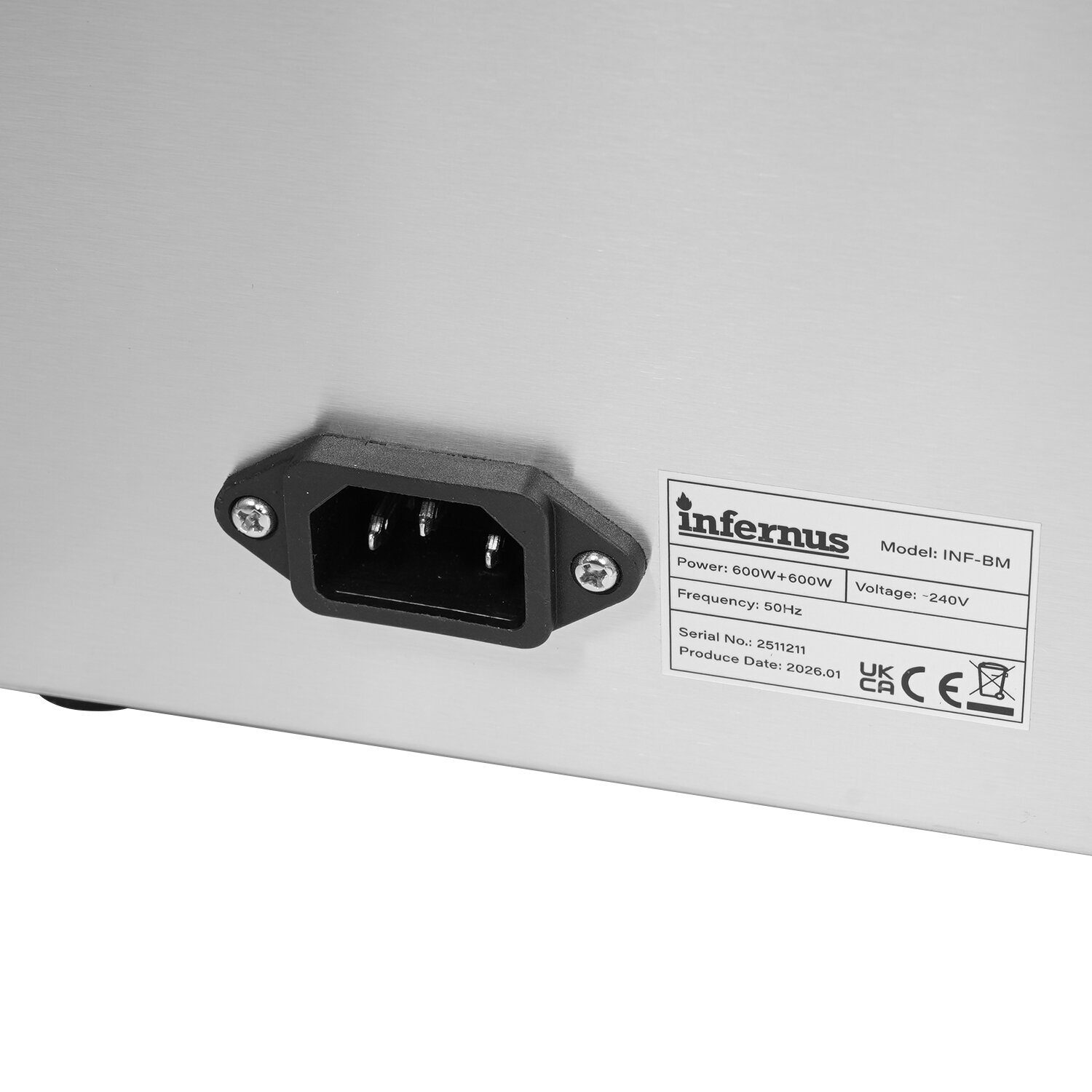 Infernus INF-BM Commercial Wet Heat Bain Marie GN 1/1 1.2kW (13A Plug) - Image 2