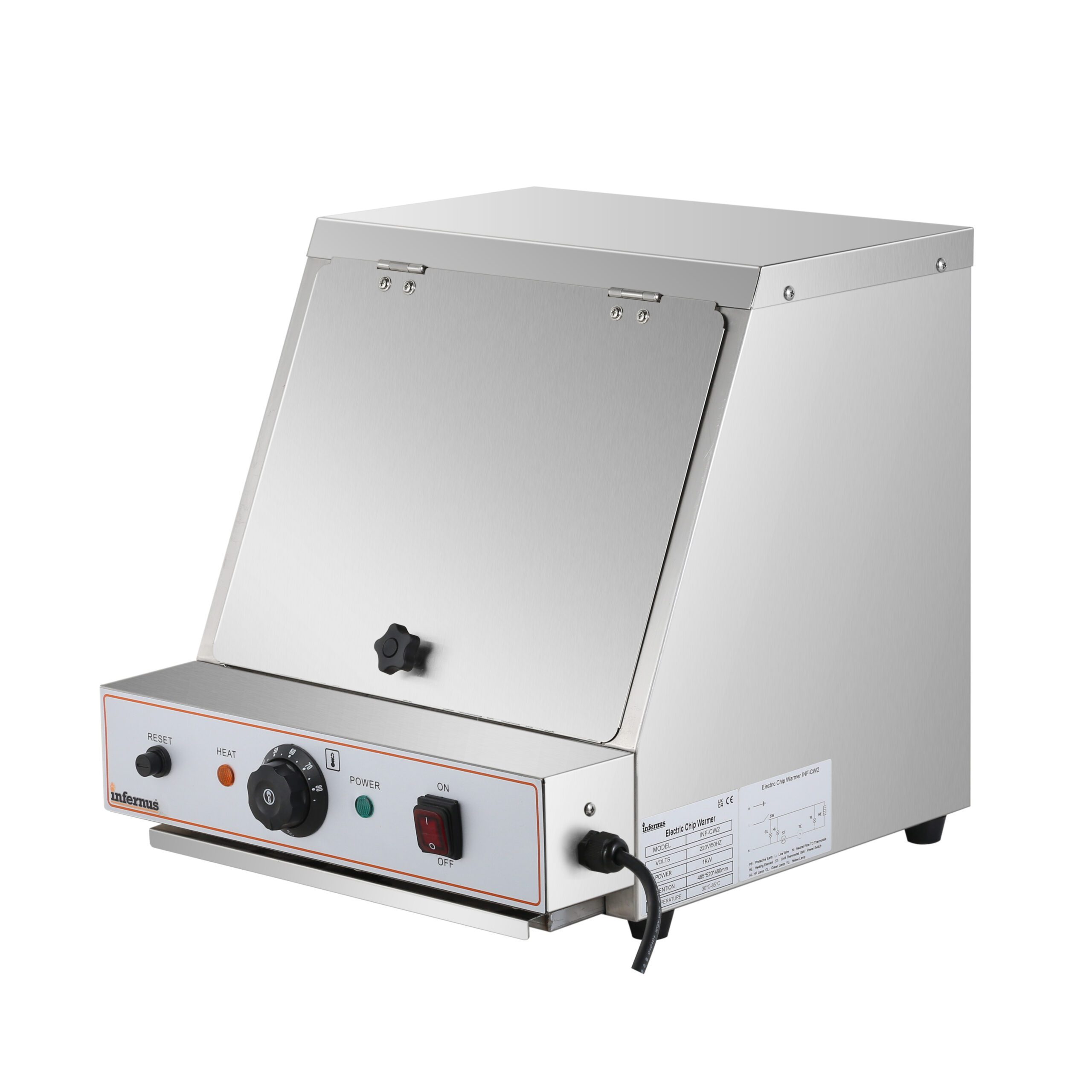Infernus INF-CW2 Countertop Chip Scuttle – Top & Bottom Heated - Image 9