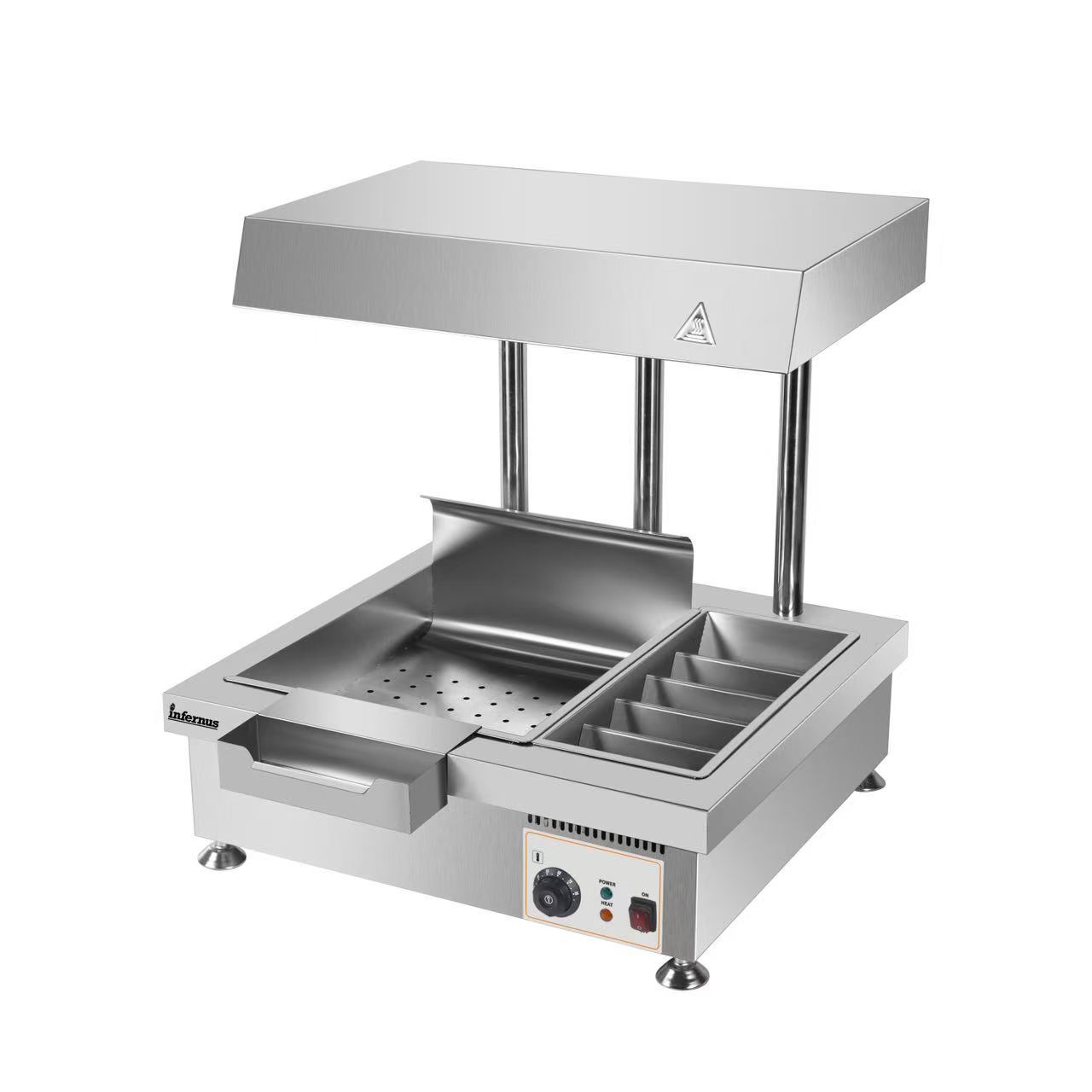 Infernus Chip Scuttle with Bagging Station INF-F1T1 – Commercial Chip Warmer