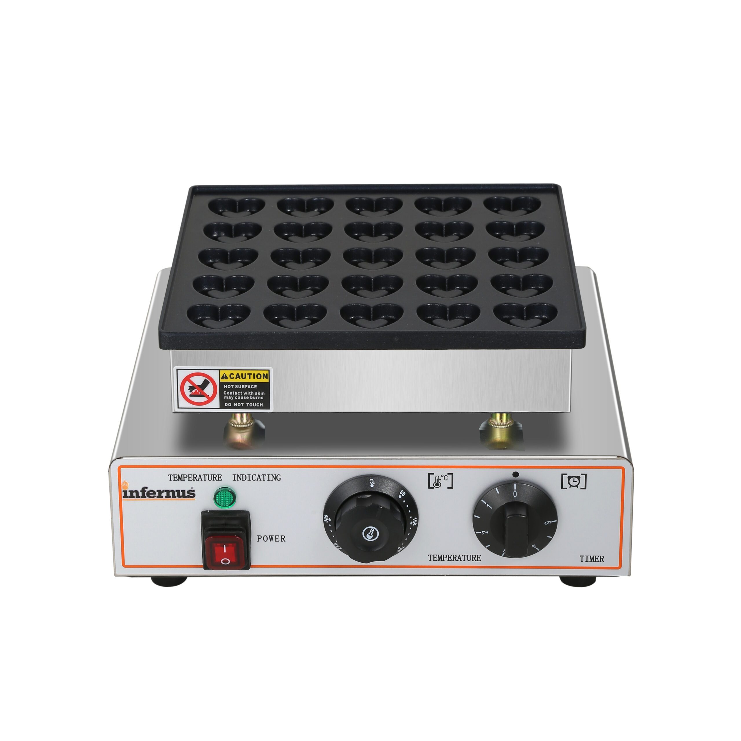 Infernus INF-H25 Commercial Heart Waffle Maker Baker 0.9kW (13A Plug) - Image 4