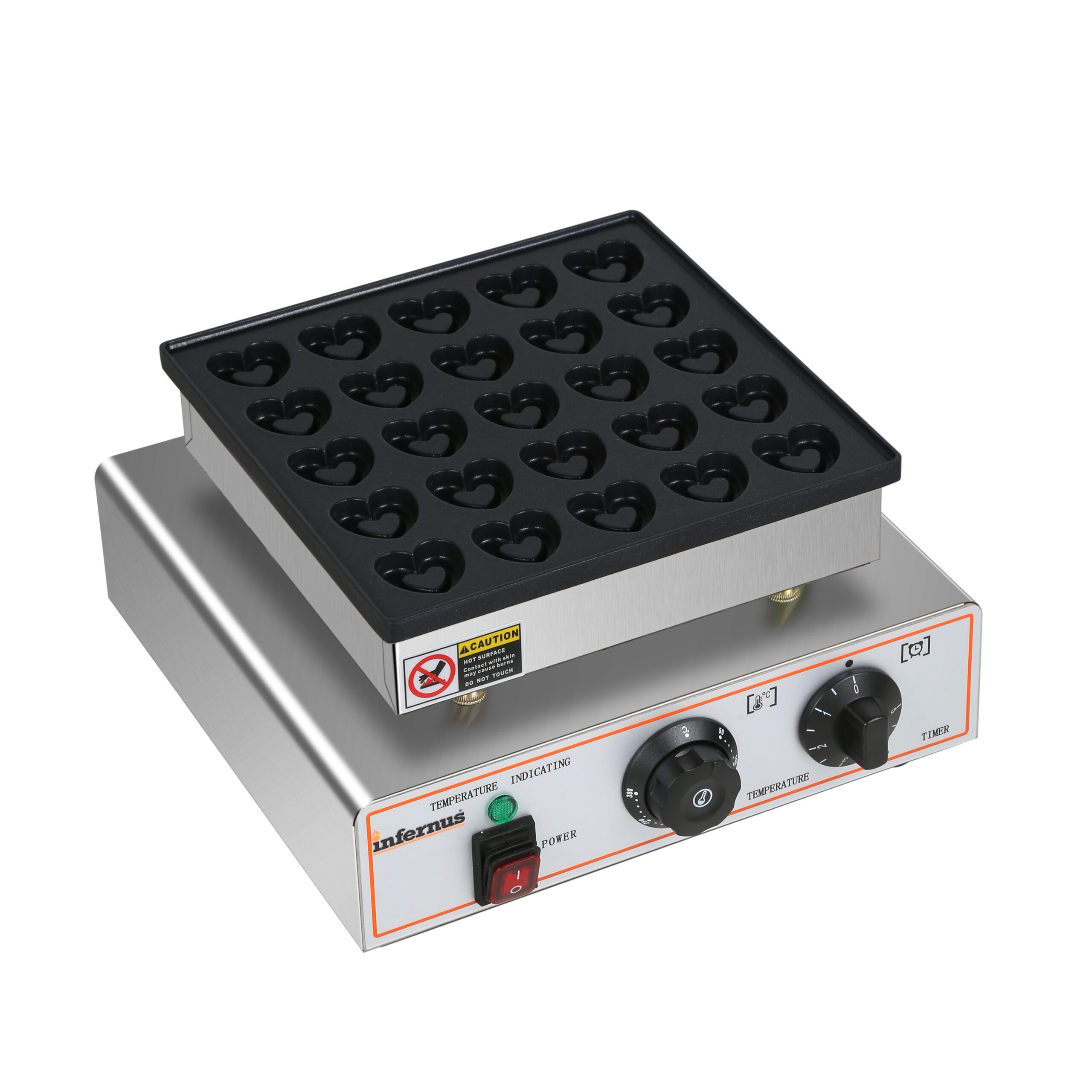 Infernus INF-H25 Commercial Heart Waffle Maker Baker 0.9kW (13A Plug) - Image 2