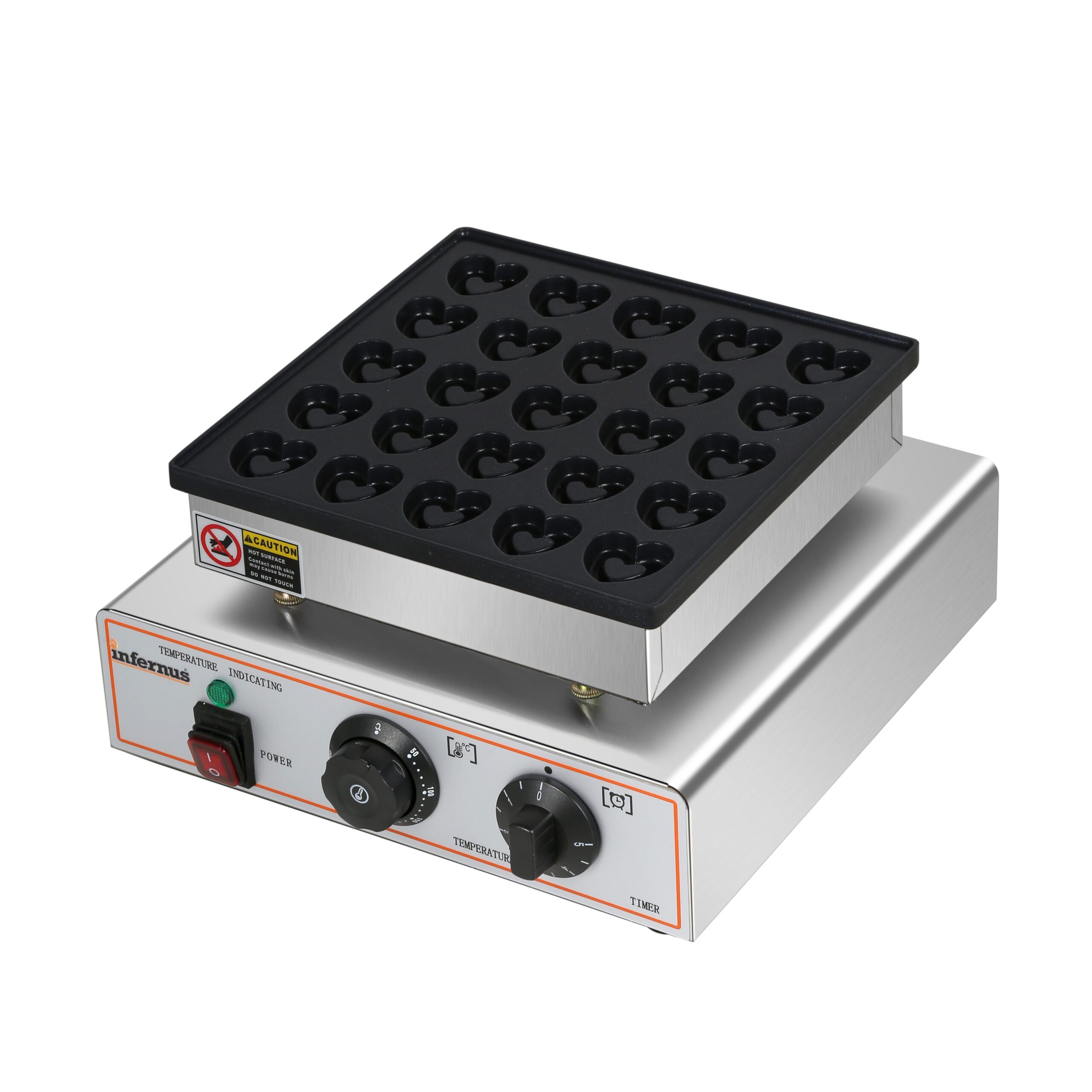 Infernus INF-H25 Commercial Heart Waffle Maker Baker 0.9kW (13A Plug)
