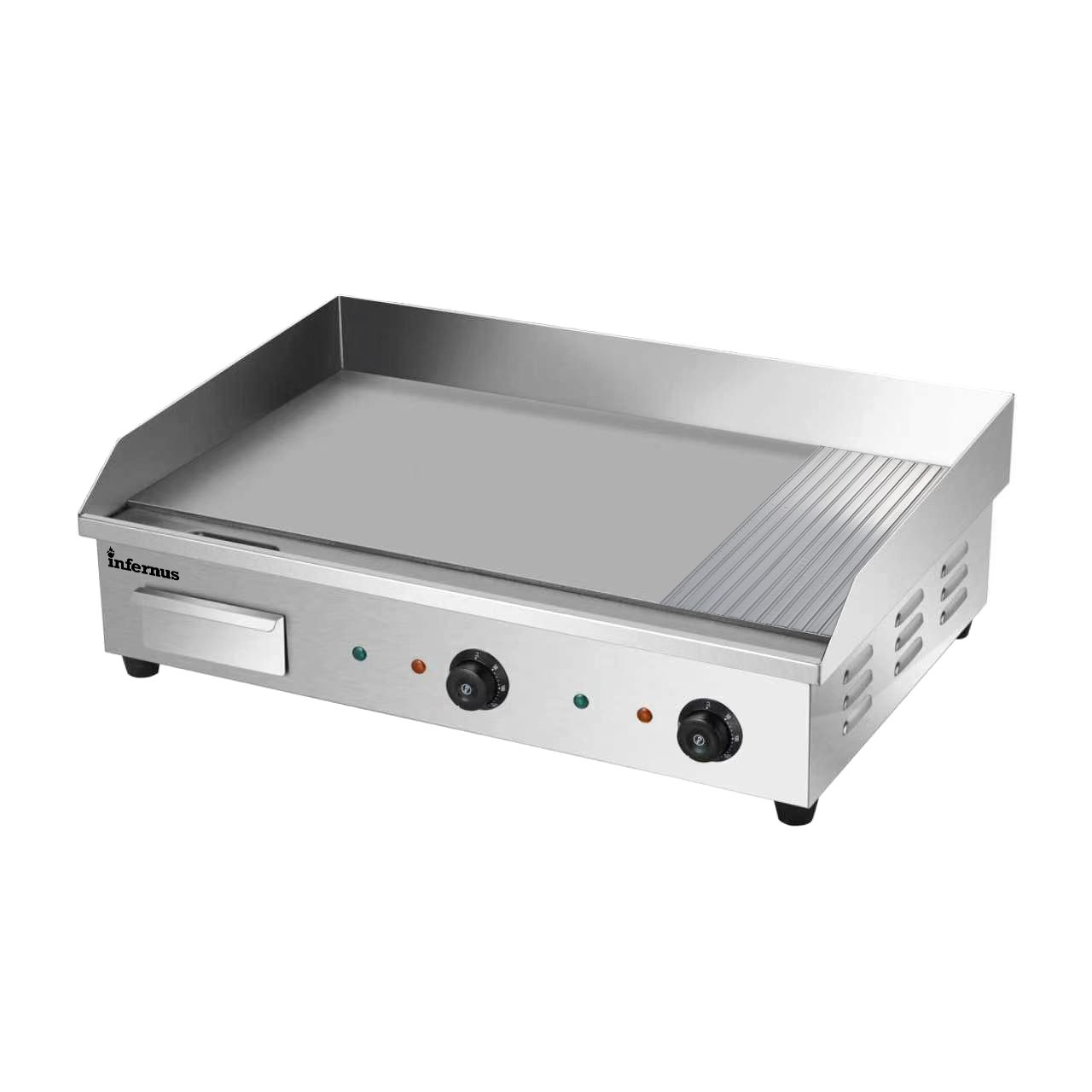 Infernus Essentials EG-822 Commercial Electric Griddle Part Ribbed 4.4kW 730mm - Image 6