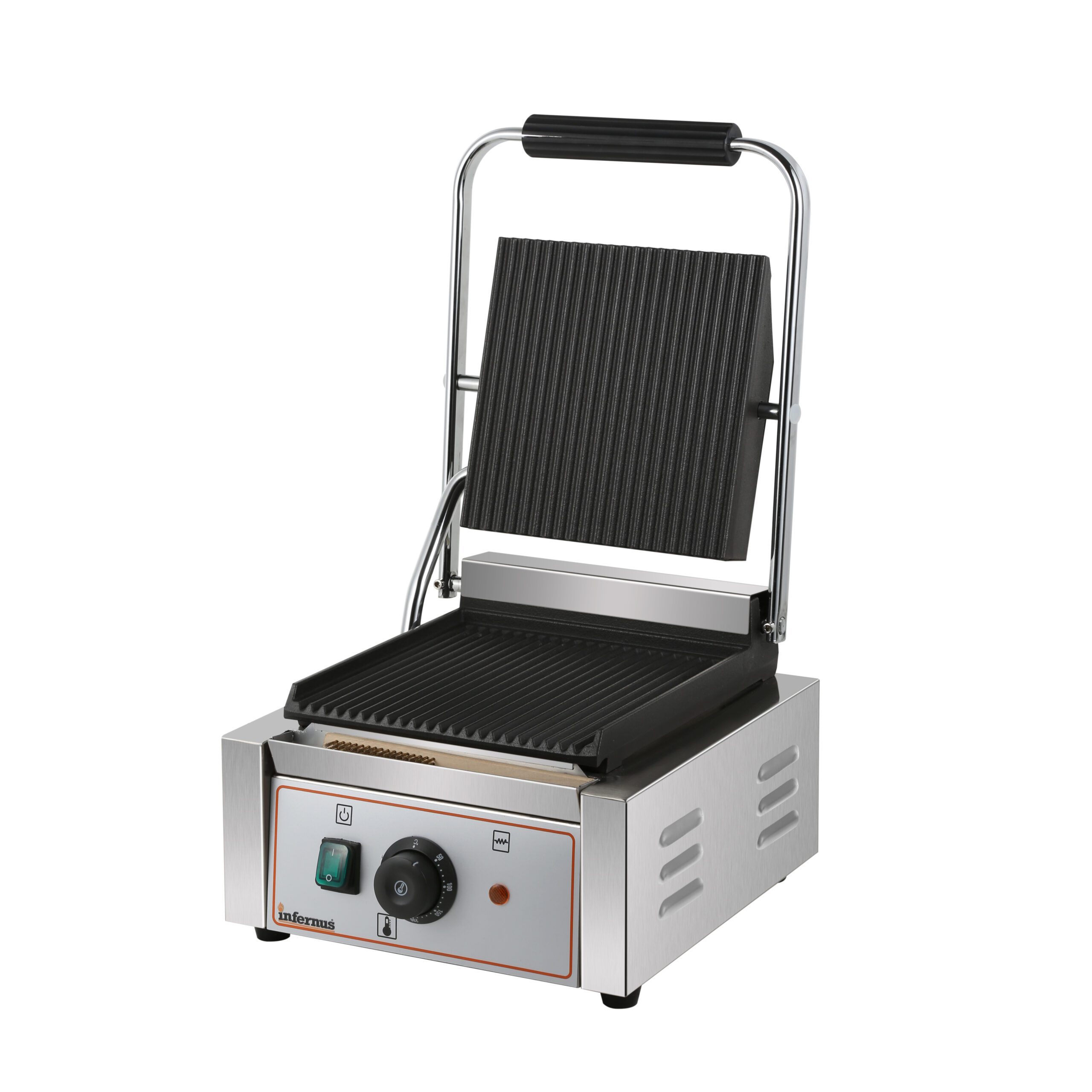 Infernus INEG-PGSA Commercial Single Contact Panini Grill Ribbed 1.8kW (13A) - Image 4