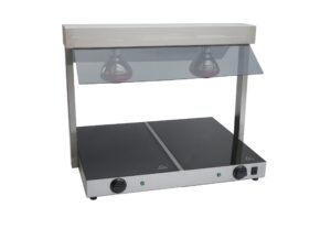 Infernus INF-TC2F Commercial 2 Zone Ceramic Glass Buffet Warmer with Sneeze Guard